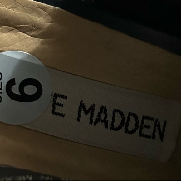 Steve Madden Nonstp Blue Leather Peep Toe Open Stacked Heel Booties Size 6M - Picture 4 of 6